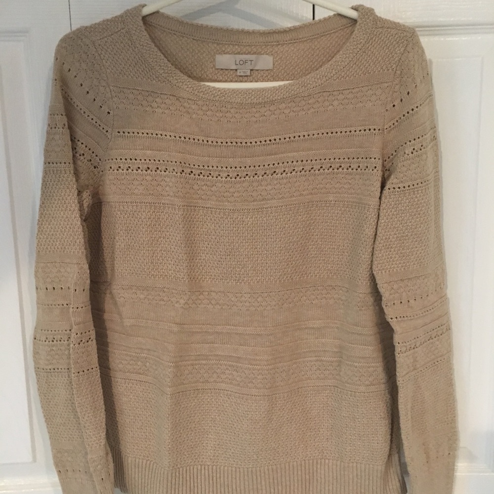 Loft tan sweater. Size medium. - Picture 1 of 6